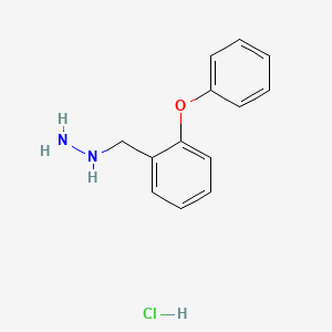 (2-Phenoxybenzyl)hydrazine hydrochloride chemical structure (CAS 2682114-51-6)