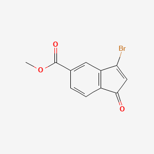 Methyl 3-bromo-1-oxo-1H-indene-5-carboxylate chemical structure (CAS 2682114-56-1)