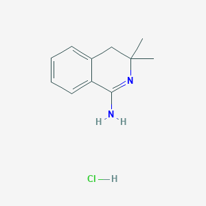 3,3-Dimethyl-3,4-dihydroisoquinolin-1-amine hydrochloride chemical structure (CAS 2682115-58-6)