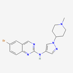 6-Bromo-N-(1-(1-methylpiperidin-4-yl)-1H-pyrazol-4-yl)quinazolin-2-amine chemical structure (CAS 2682115-60-0)