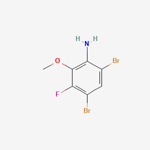 4,6-Dibromo-3-fluoro-2-methoxyaniline chemical structure (CAS 2682115-67-7)