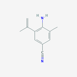 4-Amino-3-methyl-5-(prop-1-en-2-yl)benzonitrile chemical structure (CAS 2682115-68-8)