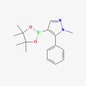 1-Methyl-5-phenyl-4-(4,4,5,5-tetramethyl-1,3,2-dioxaborolan-2-yl)-1H-pyrazole chemical structure (CAS 2684308-79-8)