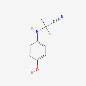 2-((4-Hydroxyphenyl)amino)-2-methylpropanenitrile chemical structure (CAS 26850-26-0)