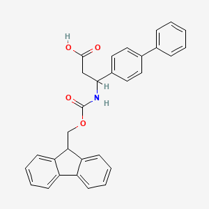 3-((((9H-Fluoren-9-yl)methoxy)carbonyl)amino)-3-([1,1'-biphenyl]-4-yl)propanoic acid chemical structure (CAS 269078-79-7)