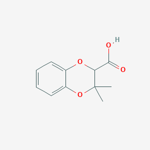 3,3-Dimethyl-2,3-dihydrobenzo[b][1,4]dioxine-2-carboxylic acid chemical structure (CAS 26929-03-3)