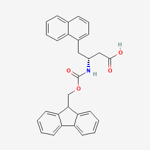 (R)-3-((((9H-Fluoren-9-yl)methoxy)carbonyl)amino)-4-(naphthalen-1-yl)butanoic acid chemical structure (CAS 269398-89-2)
