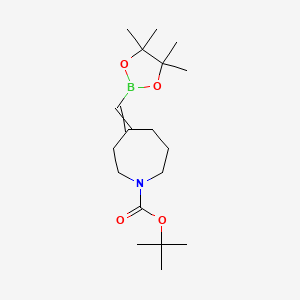 tert-Butyl 4-((4,4,5,5-tetramethyl-1,3,2-dioxaborolan-2-yl)methylene)azepane-1-carboxylate chemical structure (CAS 2694027-99-9)