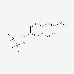 2-(6-Methoxynaphthalen-2-yl)-4,4,5,5-tetramethyl-1,3,2-dioxaborolane chemical structure (CAS 269410-13-1)