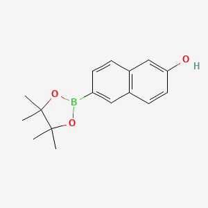 6-(4,4,5,5-Tetramethyl-1,3,2-dioxaborolan-2-yl)naphthalen-2-ol chemical structure (CAS 269410-21-1)
