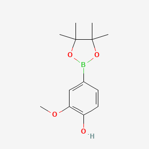 2-Methoxy-4-(4,4,5,5-tetramethyl-1,3,2-dioxaborolan-2-yl)phenol chemical structure (CAS 269410-22-2)