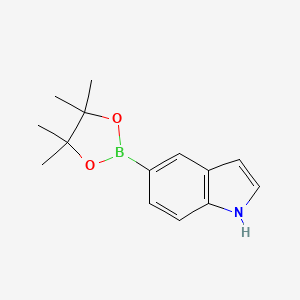 5-(4,4,5,5-Tetramethyl-1,3,2-dioxaborolan-2-yl)-1H-indole chemical structure (CAS 269410-24-4)