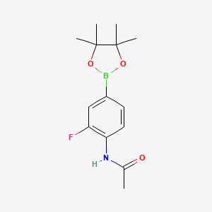 N-(2-Fluoro-4-(4,4,5,5-tetramethyl-1,3,2-dioxaborolan-2-yl)phenyl)acetamide chemical structure (CAS 269410-27-7)