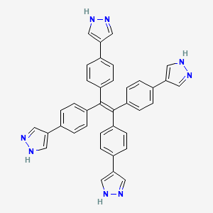 1,1,2,2-Tetrakis(4-(1H-pyrazol-4-yl)phenyl)ethene chemical structure (CAS 2694866-00-5)