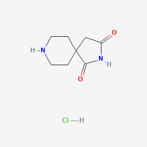 2,8-Diazaspiro[4.5]decane-1,3-dione hydrochloride chemical structure (CAS 2696-03-9)