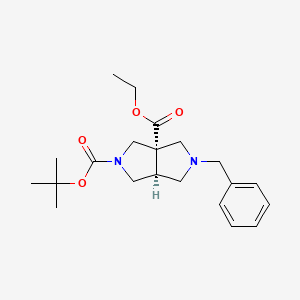 rel-2-(tert-Butyl) 3a-ethyl (3aS,6aS)-5-benzyltetrahydropyrrolo[3,4-c]pyrrole-2,3a(1H,3H)-dicarboxylate chemical structure (CAS 2696257-44-8)