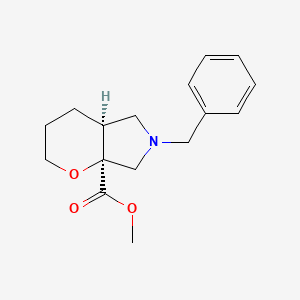 rel-Methyl (4aS,7aS)-6-benzylhexahydropyrano[2,3-c]pyrrole-7a(2H)-carboxylate chemical structure (CAS 2696257-57-3)