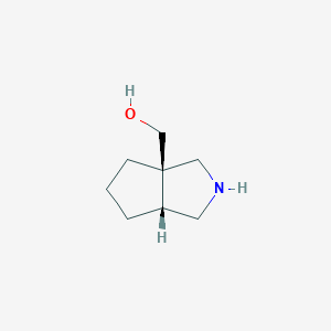 rel-((3aR,6aR)-Octahydrocyclopenta[c]pyrrol-3a-yl)methanol chemical structure (CAS 2696257-98-2)