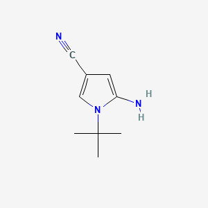 5-Amino-1-(tert-butyl)-1H-pyrrole-3-carbonitrile chemical structure (CAS 269726-49-0)