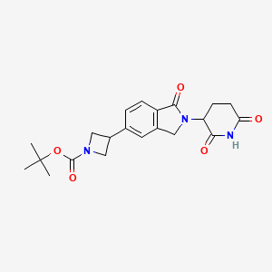 tert-Butyl 3-(2-(2,6-dioxopiperidin-3-yl)-1-oxoisoindolin-5-yl)azetidine-1-carboxylate chemical structure (CAS 2698398-69-3)