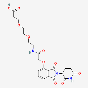 3-(2-(2-(2-((2-(2,6-Dioxopiperidin-3-yl)-1,3-dioxoisoindolin-4-yl)oxy)acetamido)ethoxy)ethoxy)propanoic acid chemical structure (CAS 2700243-67-8)