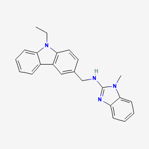 N-((9-Ethyl-9H-carbazol-3-yl)methyl)-1-methyl-1H-benzo[d]imidazol-2-amine chemical structure (CAS 2700322-79-6)