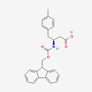 (S)-3-((((9H-Fluoren-9-yl)methoxy)carbonyl)amino)-4-(p-tolyl)butanoic acid chemical structure (CAS 270062-97-0)