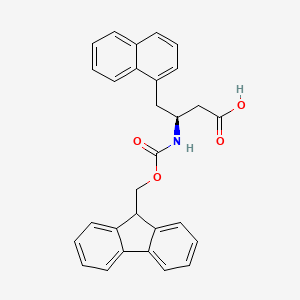 (S)-3-((((9H-Fluoren-9-yl)methoxy)carbonyl)amino)-4-(naphthalen-1-yl)butanoic acid chemical structure (CAS 270063-38-2)
