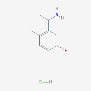 1-(5-Fluoro-2-methylphenyl)ethan-1-amine hydrochloride chemical structure (CAS 2702068-03-7)