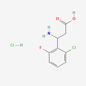 3-Amino-3-(2-chloro-6-fluorophenyl)propanoic acid hydrochloride chemical structure (CAS 2702125-51-5)