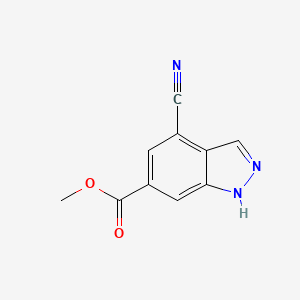 Methyl 4-cyano-1H-indazole-6-carboxylate chemical structure (CAS 2702437-79-2)