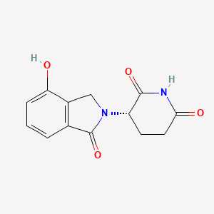 (S)-3-(4-Hydroxy-1-oxoisoindolin-2-yl)piperidine-2,6-dione chemical structure (CAS 2702457-63-2)