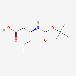 (S)-3-((tert-Butoxycarbonyl)amino)hex-5-enoic acid chemical structure (CAS 270263-03-1)