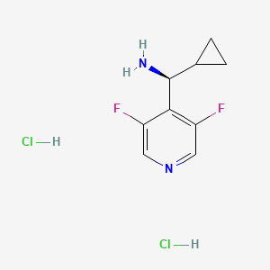 (S)-Cyclopropyl(3,5-difluoropyridin-4-yl)methanamine dihydrochloride chemical structure (CAS 2702813-58-7)