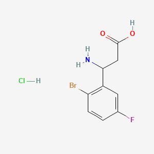 3-Amino-3-(2-bromo-5-fluorophenyl)propanoic acid hydrochloride chemical structure (CAS 2703513-80-6)