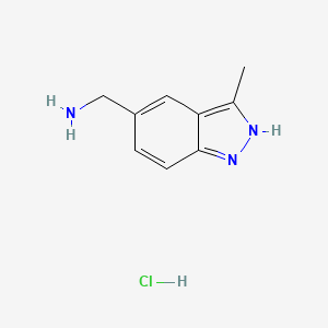 (3-Methyl-1H-indazol-5-yl)methanamine hydrochloride chemical structure (CAS 2703696-95-9)