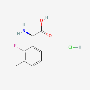 (R)-2-Amino-2-(2-fluoro-3-methylphenyl)acetic acid hydrochloride chemical structure (CAS 2703745-45-1)