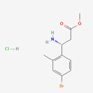 Methyl (R)-3-amino-3-(4-bromo-2-methylphenyl)propanoate hydrochloride chemical structure (CAS 2703745-46-2)
