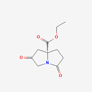 (R)-Ethyl 2,5-dioxohexahydro-1H-pyrrolizine-7a-carboxylate chemical structure (CAS 2703745-47-3)