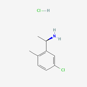 (R)-1-(5-Chloro-2-methylphenyl)ethan-1-amine hydrochloride chemical structure (CAS 2703745-56-4)