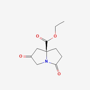 (S)-Ethyl 2,5-dioxohexahydro-1H-pyrrolizine-7a-carboxylate chemical structure (CAS 2703745-57-5)