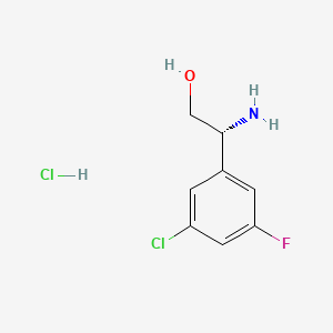 (R)-2-Amino-2-(3-chloro-5-fluorophenyl)ethan-1-ol hydrochloride chemical structure (CAS 2703745-58-6)