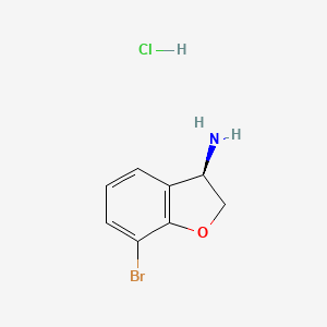 (R)-7-Bromo-2,3-dihydrobenzofuran-3-amine hydrochloride chemical structure (CAS 2703745-61-1)