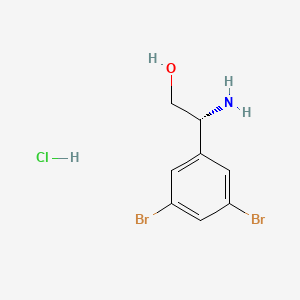 (R)-2-Amino-2-(3,5-dibromophenyl)ethan-1-ol hydrochloride chemical structure (CAS 2703745-67-7)