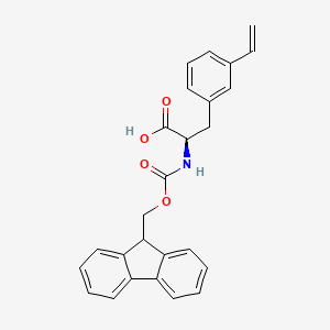 (R)-2-((((9H-Fluoren-9-yl)methoxy)carbonyl)amino)-3-(3-vinylphenyl)propanoic acid chemical structure (CAS 2703745-68-8)