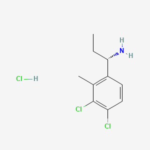 (S)-1-(3,4-Dichloro-2-methylphenyl)propan-1-amine hydrochloride chemical structure (CAS 2703745-75-7)