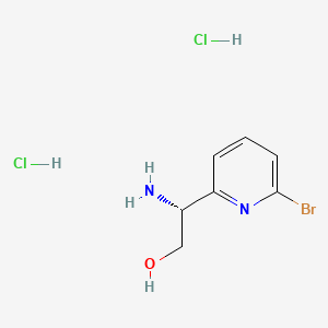 (R)-2-Amino-2-(6-bromopyridin-2-yl)ethan-1-ol dihydrochloride chemical structure (CAS 2703745-78-0)