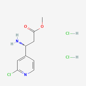 Methyl (R)-3-amino-3-(2-chloropyridin-4-yl)propanoate dihydrochloride chemical structure (CAS 2703745-85-9)