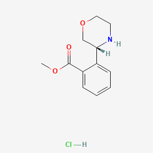 Methyl (R)-2-(morpholin-3-yl)benzoate hydrochloride chemical structure (CAS 2703745-87-1)