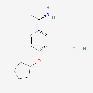 (S)-1-(4-(Cyclopentyloxy)phenyl)ethan-1-amine hydrochloride chemical structure (CAS 2703745-89-3)